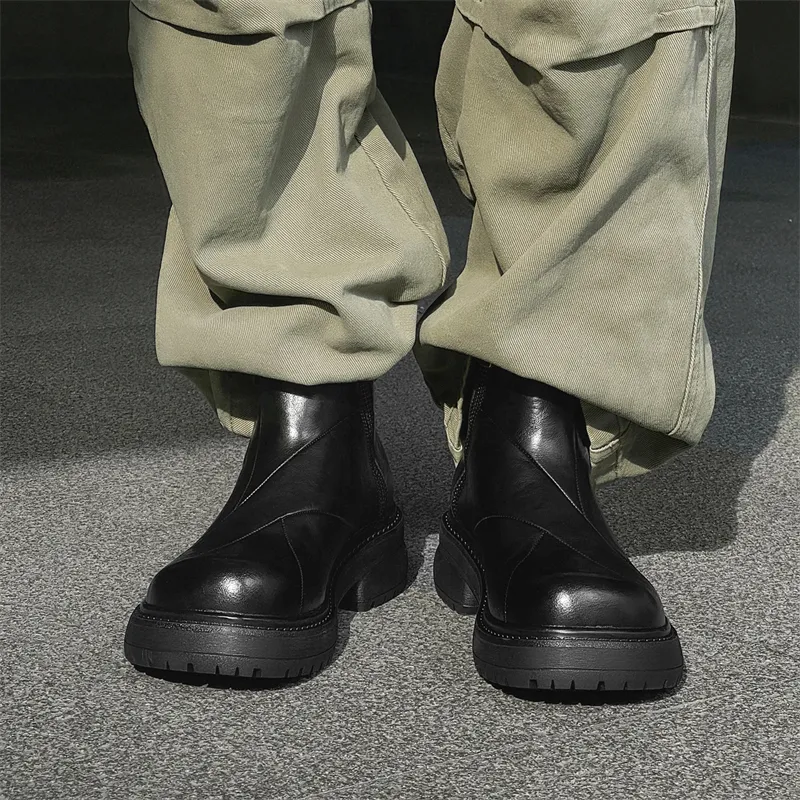 Chi Wolf Ankle Boots Men's Black-3