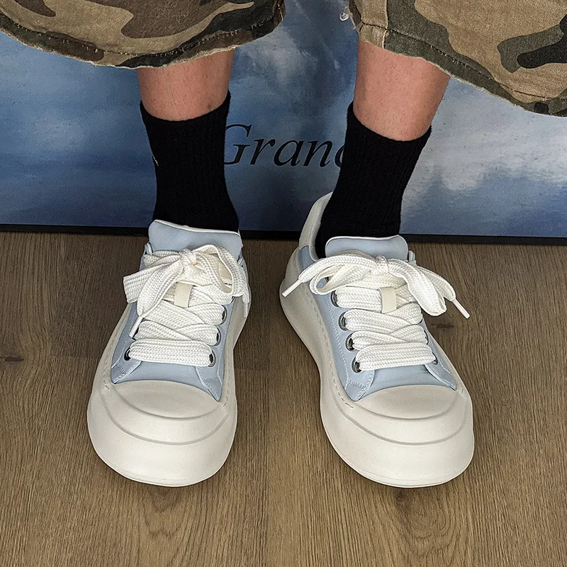 Chi Wolf Breathable Height Increase Low Top Canvas Shoes Unisex-45