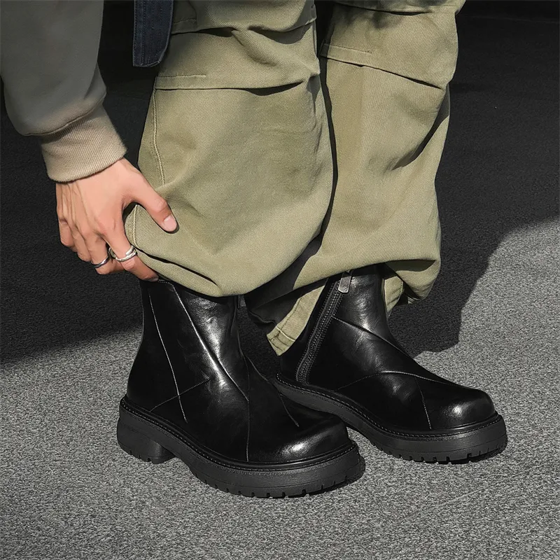 Chi Wolf Ankle Boots Men's Black-2