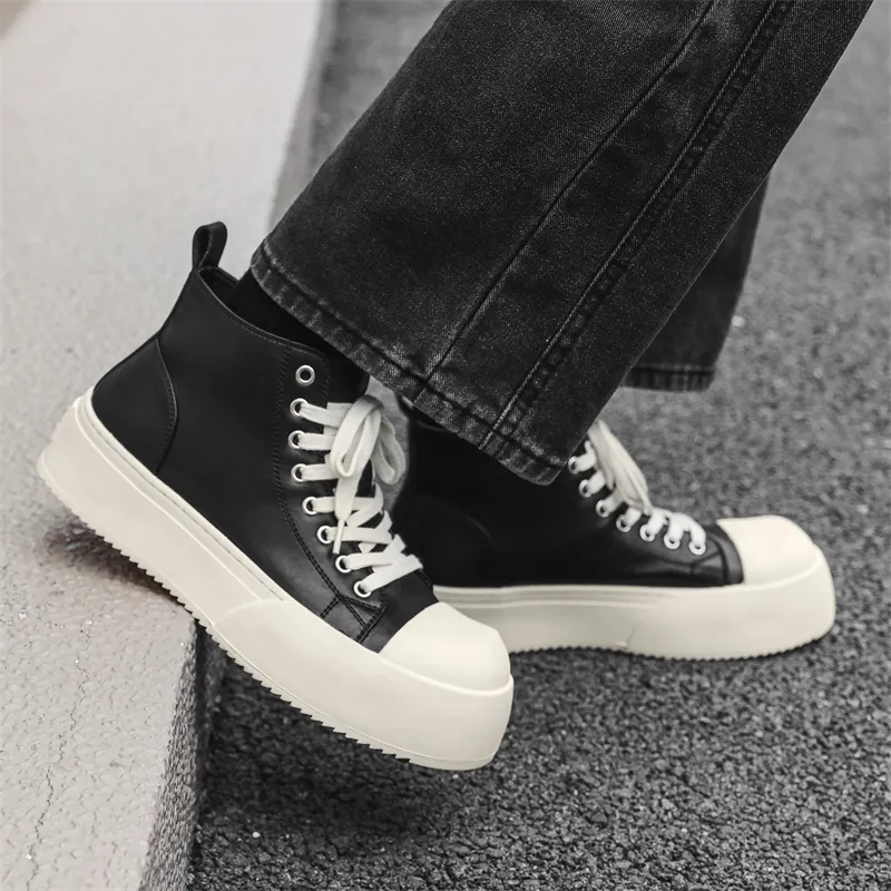 Chi Wolf Abrasion-Resistant Mid-Top Skateboard Shoes Unisex Black-9