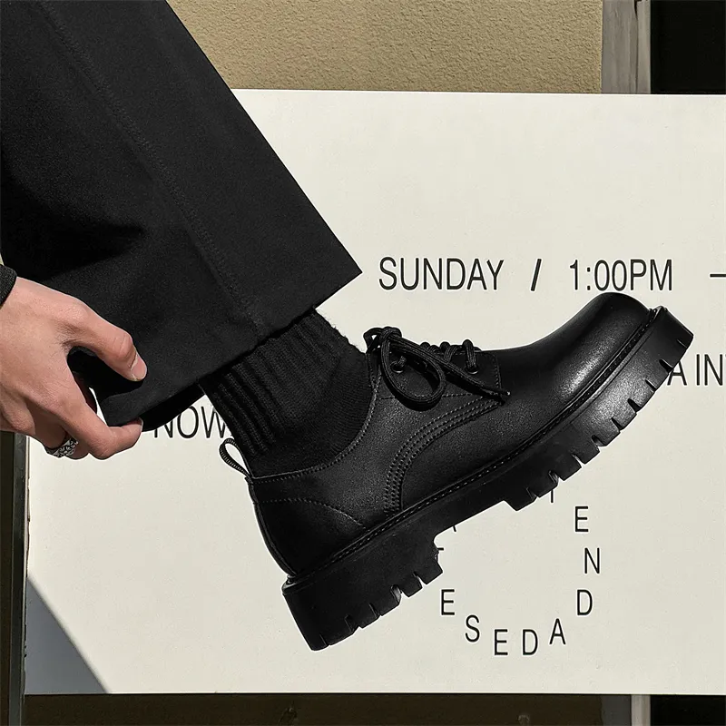 Chi Wolf Derby Shoes Casual Shoes Men's Black-5
