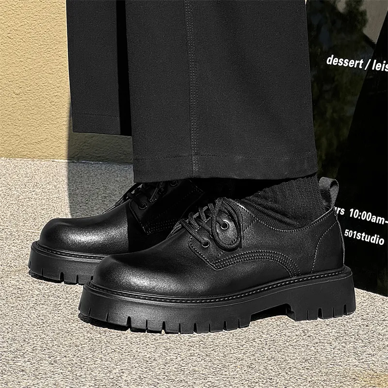 Chi Wolf Derby Shoes Casual Shoes Men's Black-4