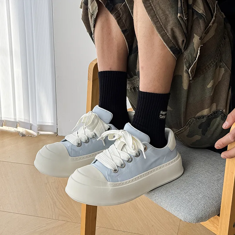 Chi Wolf Breathable Height Increase Low Top Canvas Shoes Unisex-43