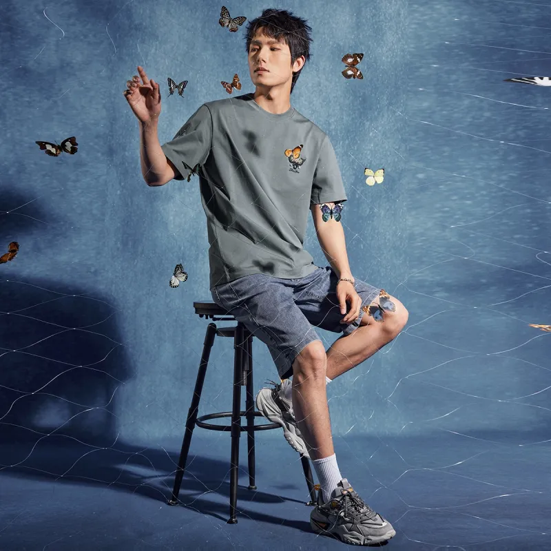 SEVEN T-Shirts Men Gray Blue-4