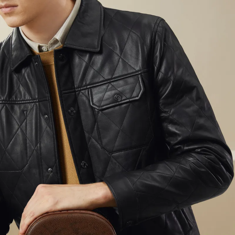SEVEN Leather Jacket Men's Black-2