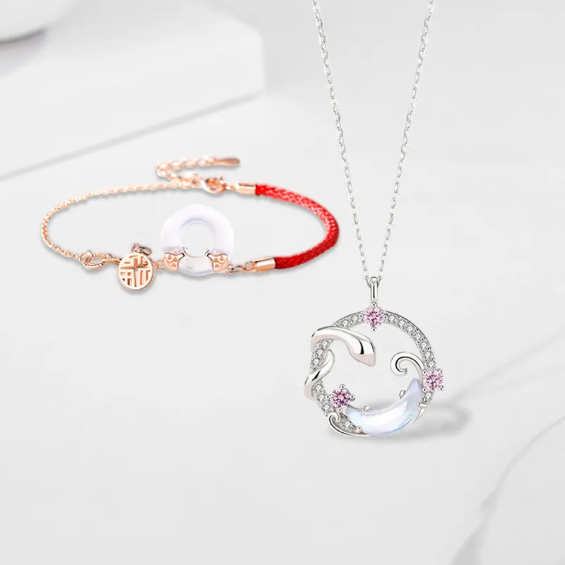 RINGLOVE Colored Glaze Necklaces Women's-2