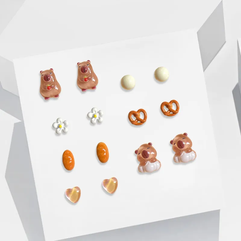 RINGLOVE Resin Stud Earrings Women's-2