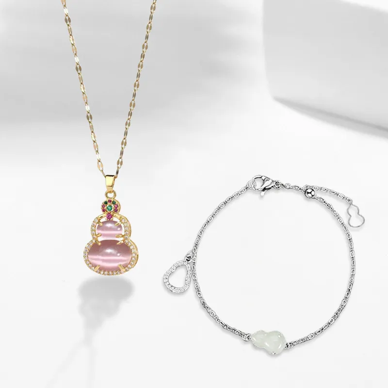 RINGLOVE Glass Cat Eye Necklaces Women's-1