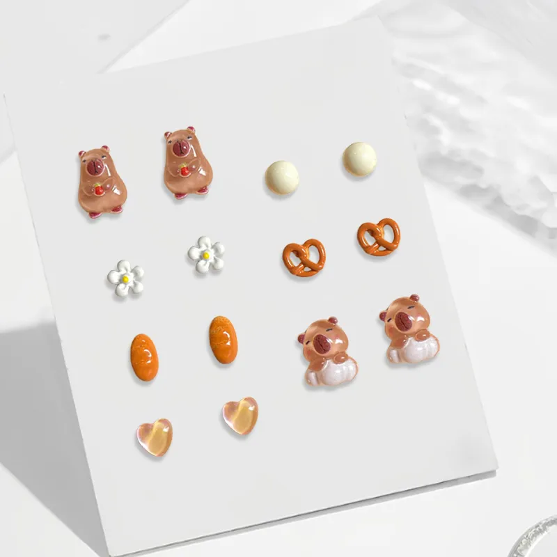 RINGLOVE Resin Stud Earrings Women's-1