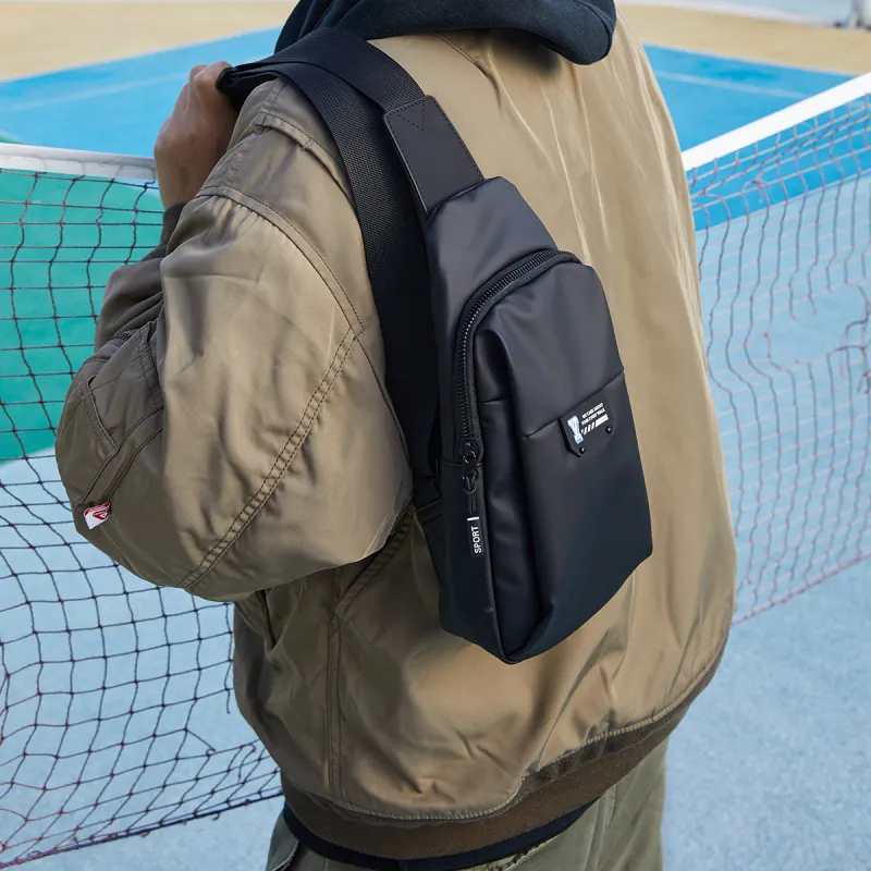 YEARCON Fabric Sling Bag Regular Men's Black-5