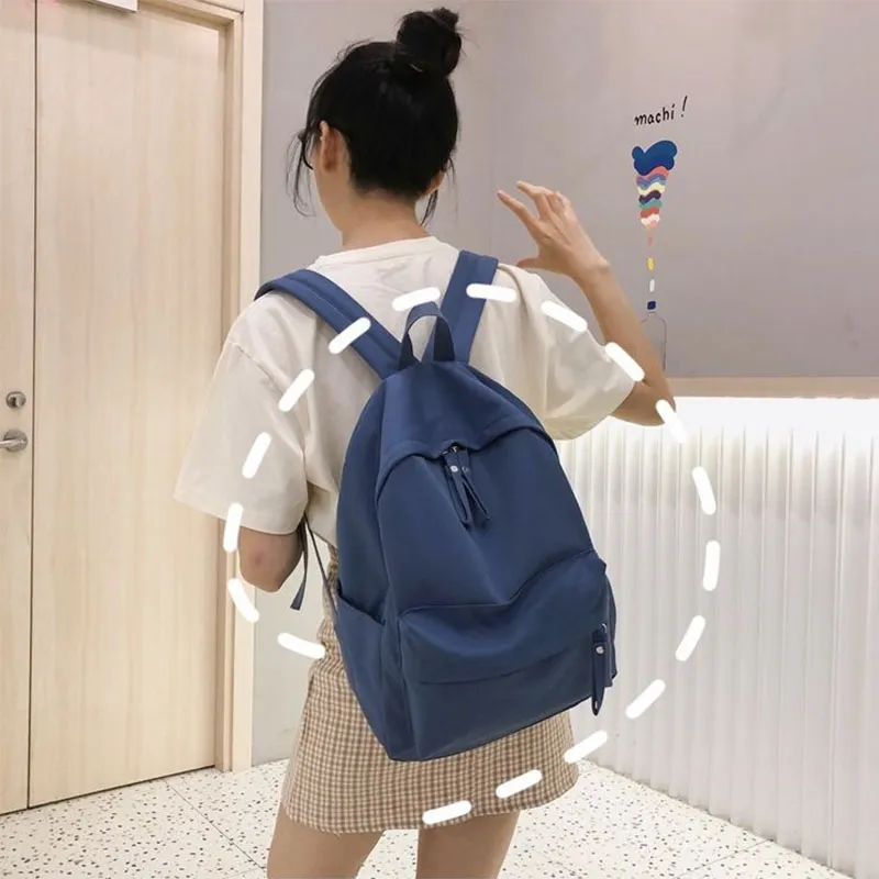 Yalu Cool Silk Cotton Backpack Computer Backpack Regular Unisex Ecru/Khaki/Blue/Black-11
