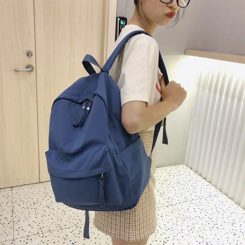 Yalu Cool Silk Cotton Backpack Computer Backpack Regular Unisex Ecru/Khaki/Blue/Black-10