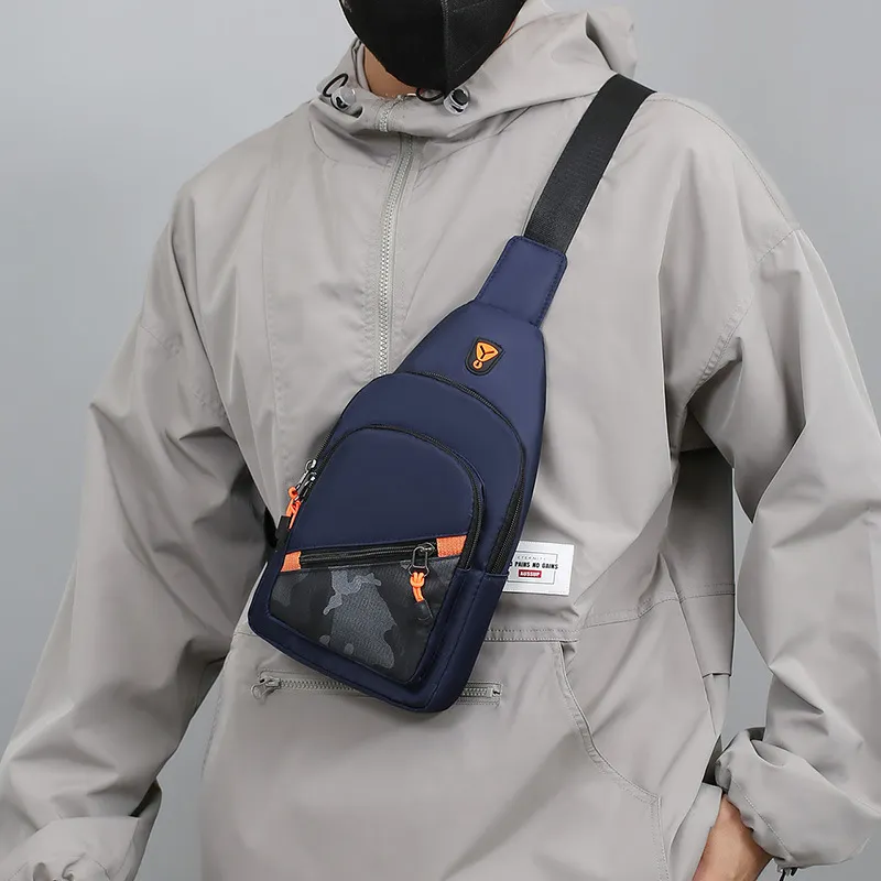 Yalu Composite Nylon Cloth Crossbody Bags Sling Bags Unisex Dark Gray/Navy Blue/Black-3