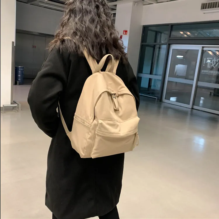 Yalu Cool Silk Cotton Backpack Computer Backpack Regular Unisex Ecru/Khaki/Blue/Black-6