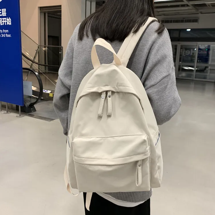 Yalu Cool Silk Cotton Backpack Computer Backpack Regular Unisex Ecru/Khaki/Blue/Black-2