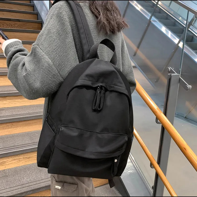 Yalu Cool Silk Cotton Backpack Computer Backpack Regular Unisex Ecru/Khaki/Blue/Black-13