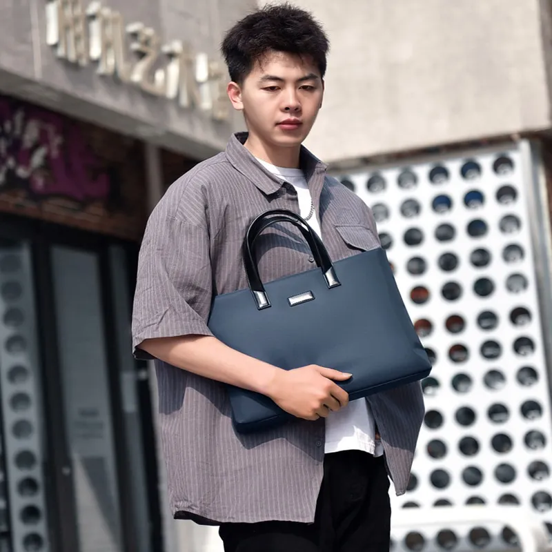 Yalu Nylon Handbag Unisex Black/Blue-3