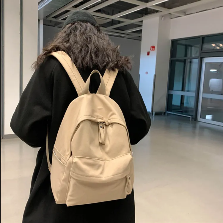 Yalu Cool Silk Cotton Backpack Computer Backpack Regular Unisex Ecru/Khaki/Blue/Black-7