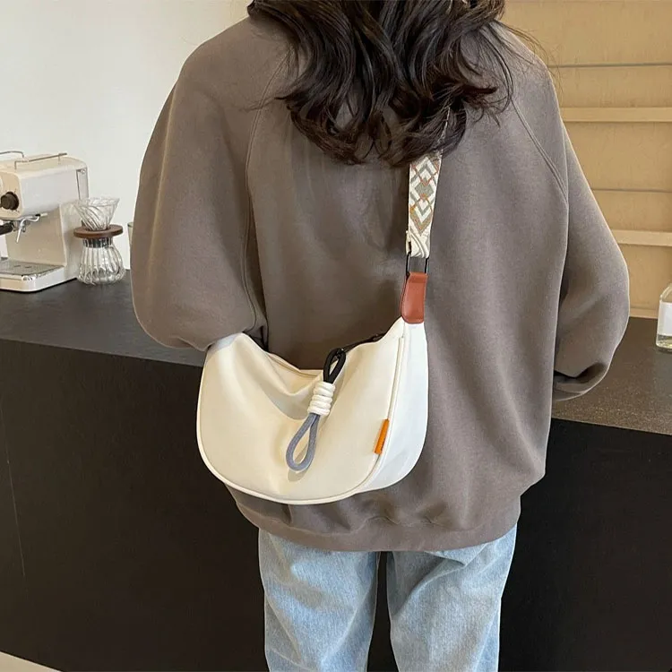 Yalu Nylon Crossbody Bag Women's White & Brown/Pink-3