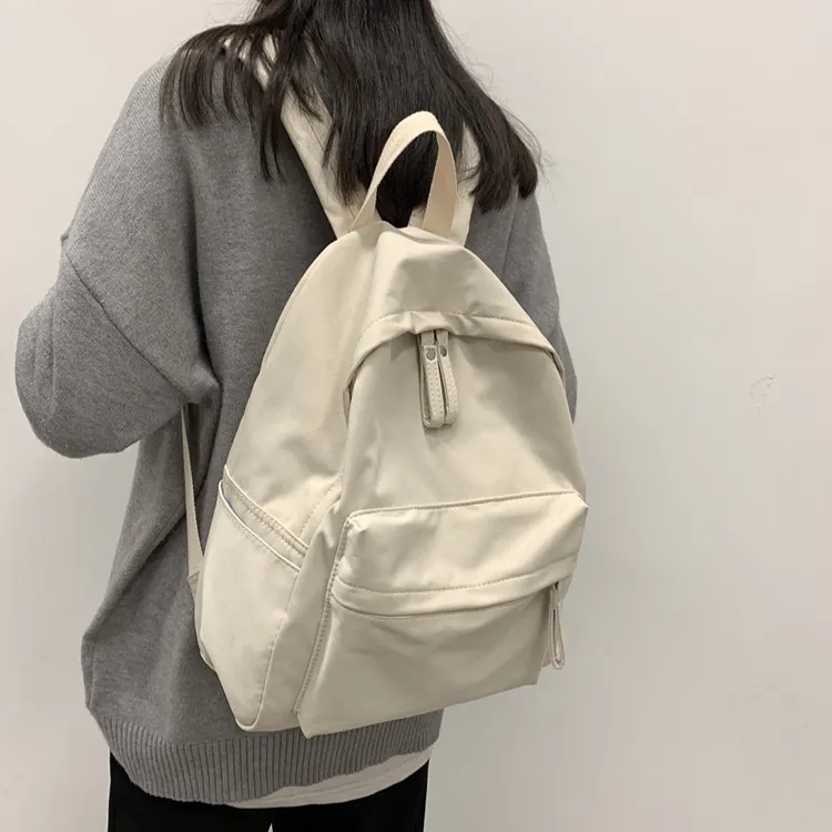 Yalu Cool Silk Cotton Backpack Computer Backpack Regular Unisex Ecru/Khaki/Blue/Black-4