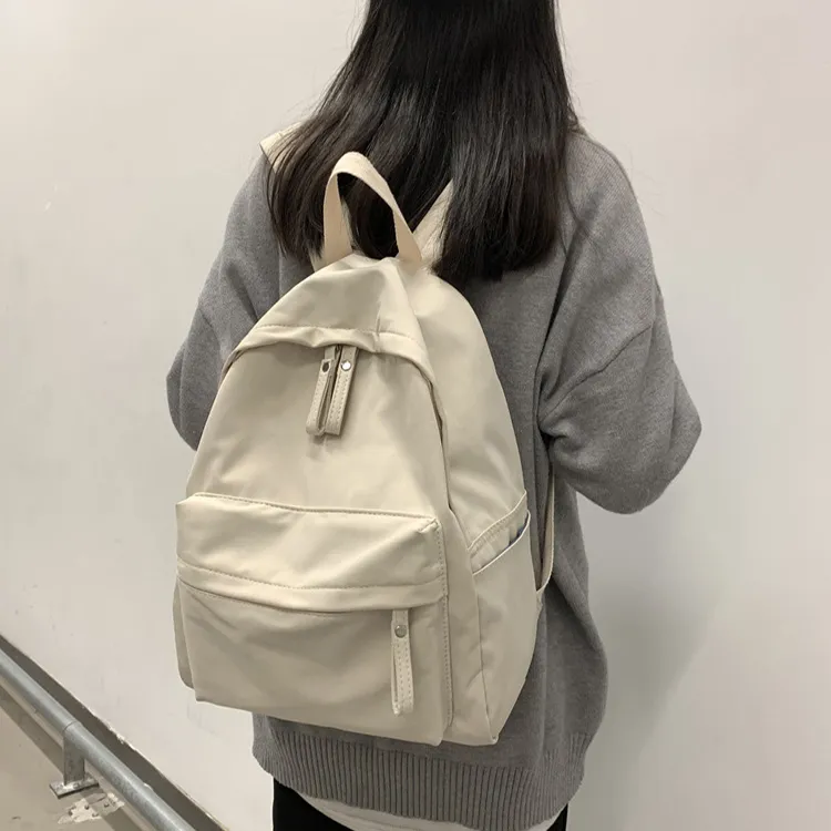 Yalu Cool Silk Cotton Backpack Computer Backpack Regular Unisex Ecru/Khaki/Blue/Black-1