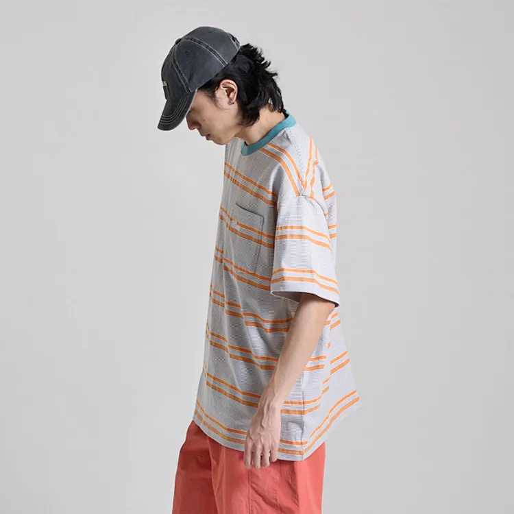 OddCIRKUS SS25 T Shirt Unisex Orange Stripes-4