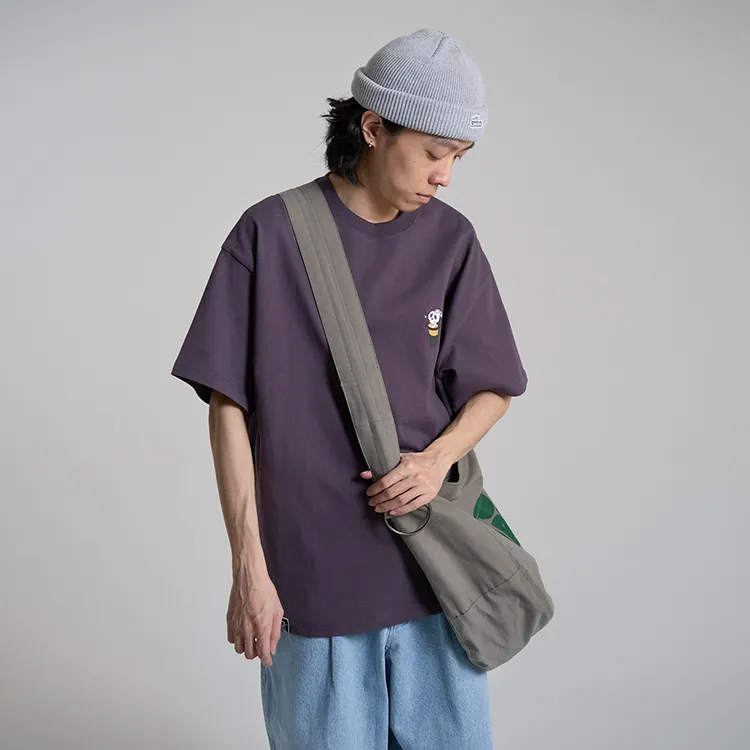 OddCIRKUS Woven Twill Canvas Newsboy Bag Unisex Orange/Gray Green-11