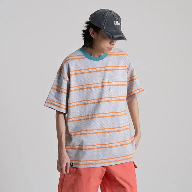 OddCIRKUS SS25 T Shirt Unisex Orange Stripes-2