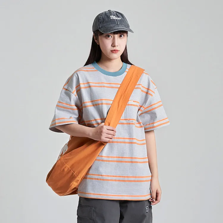 OddCIRKUS SS25 T Shirt Unisex Orange Stripes-3