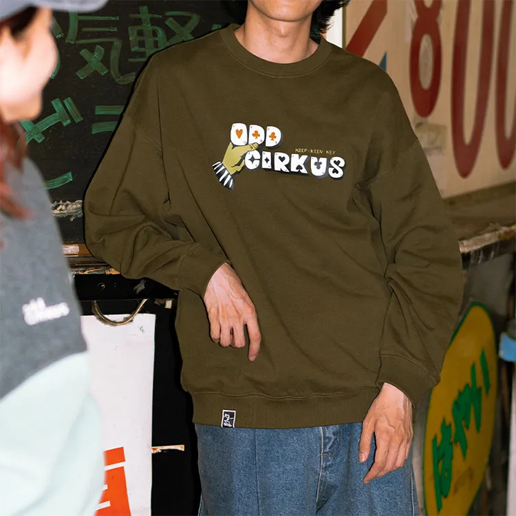 OddCIRKUS FW24 Sweatshirt Unisex Olive Green-2