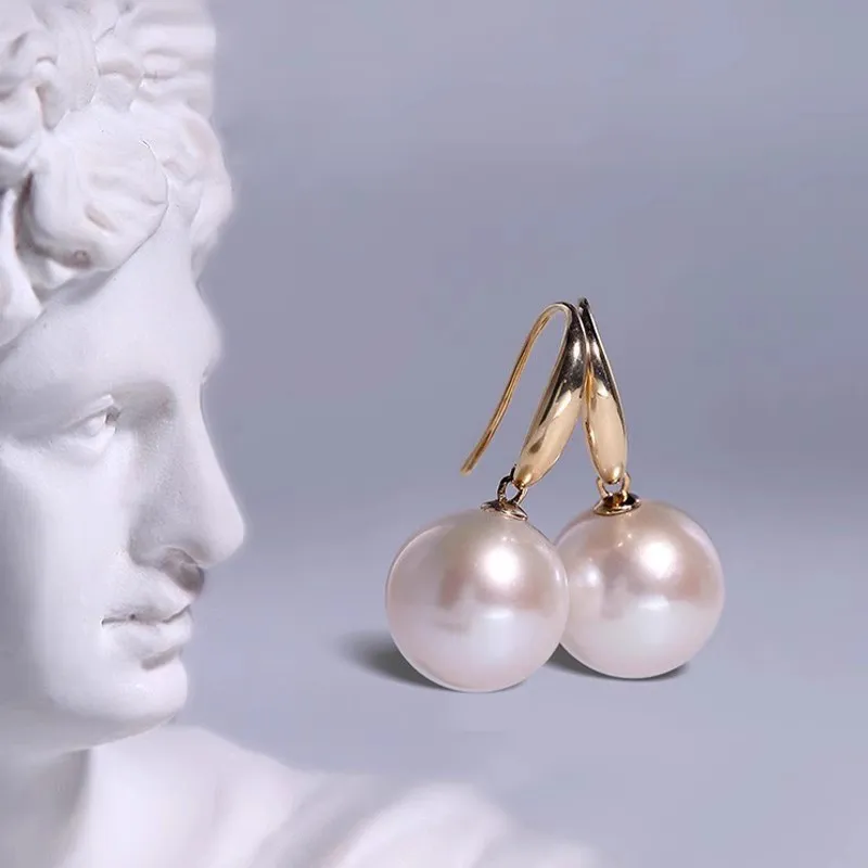 Heidi Freshwater Pearl Hoop Earrings 18K Gold, Perfect Gift Women's-1