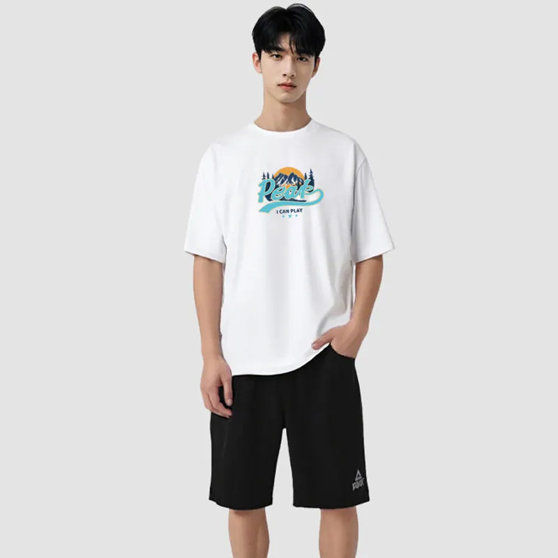 PEAK Casual Sportswear Unisex Two Piece Set Black/White-5