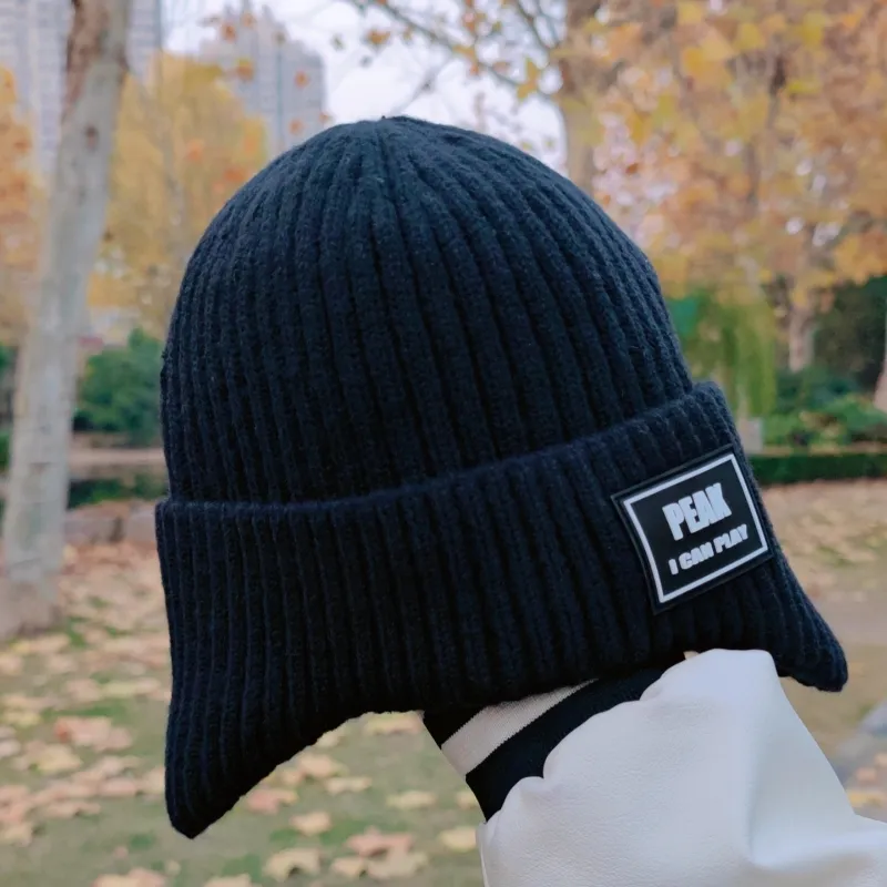 PEAK Polyester Beanies Unisex Black/Gray-1