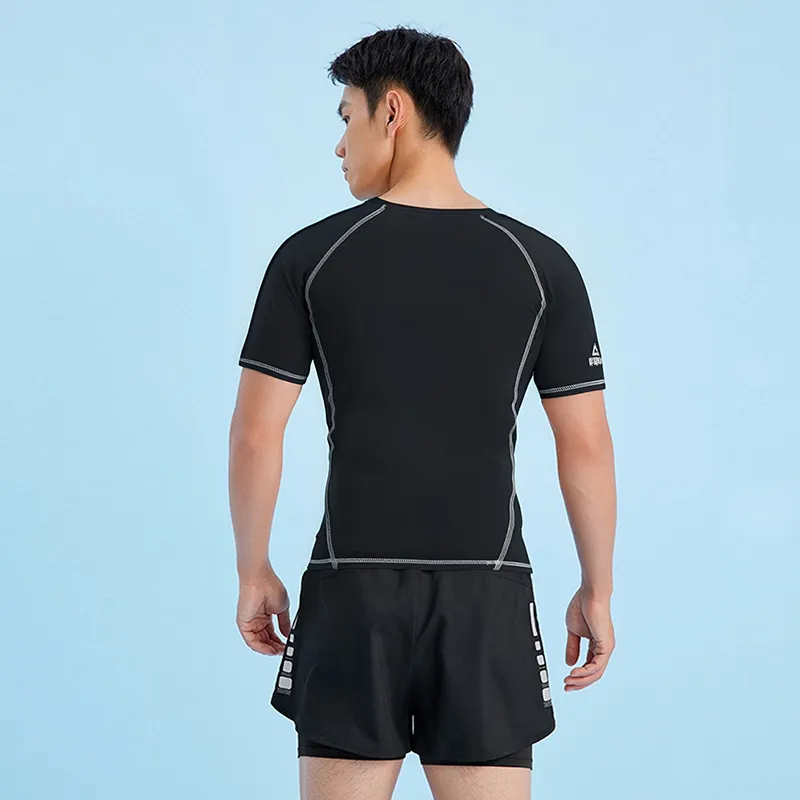 PEAK Swimming Sets Men's Three Piece Set Black-2