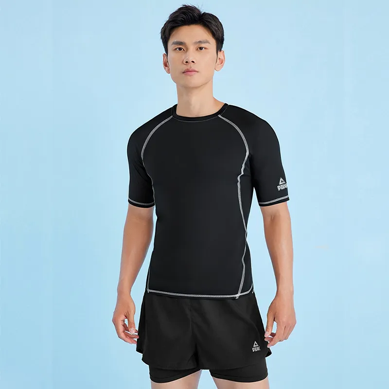PEAK Swimming Sets Men's Three Piece Set Black-1