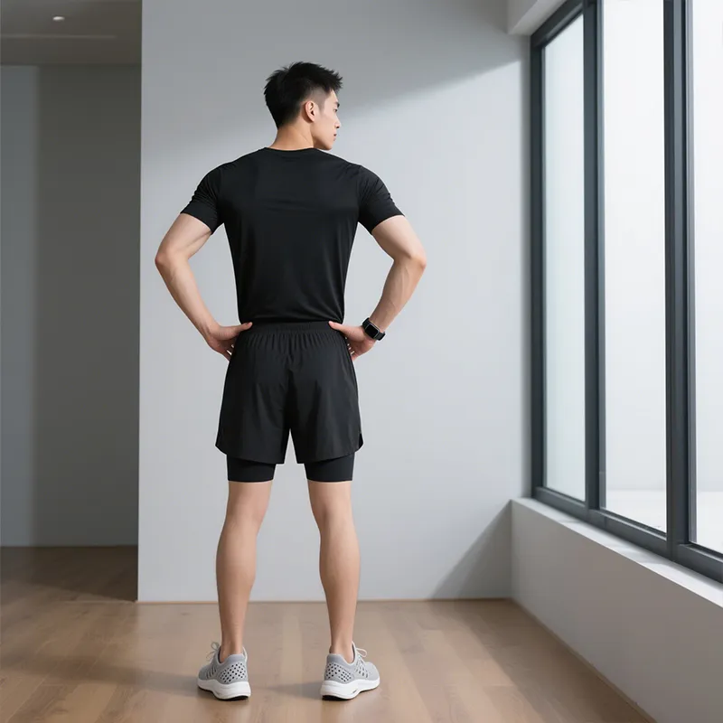 PEAK Casual Sportswear Unisex Black Top+Black Shorts-3