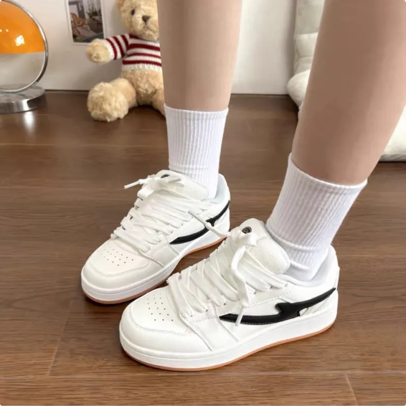 ABCYLM Slip Resistant Cushioning Low Top Skateboard Shoes Unisex White Natural Rubber-4