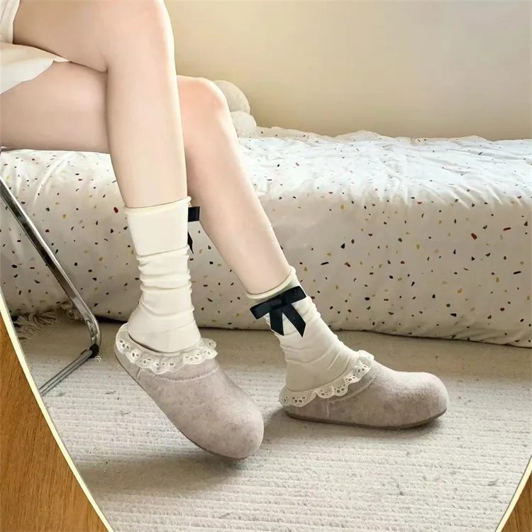 ABCYLM Rubber Sole Quiet Abrasion Resistant Slip Resistant Wrap toe Slippers Women's-2