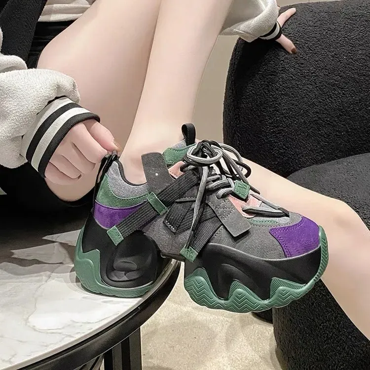 ABCYLM Anti Slip, Wear Resistant, And Impact Resistant Coverage Low Top Chunky Sneakers Women's-8