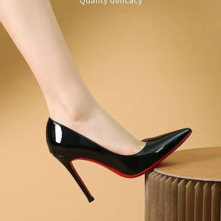 ABCYLM Slim Heel High Heels Unisex Black-5