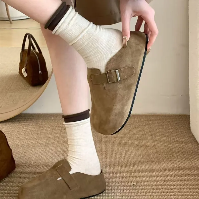ABCYLM Rubber Sole Abrasion Resistant Slip Resistant Wrap toe Slippers Women's-1