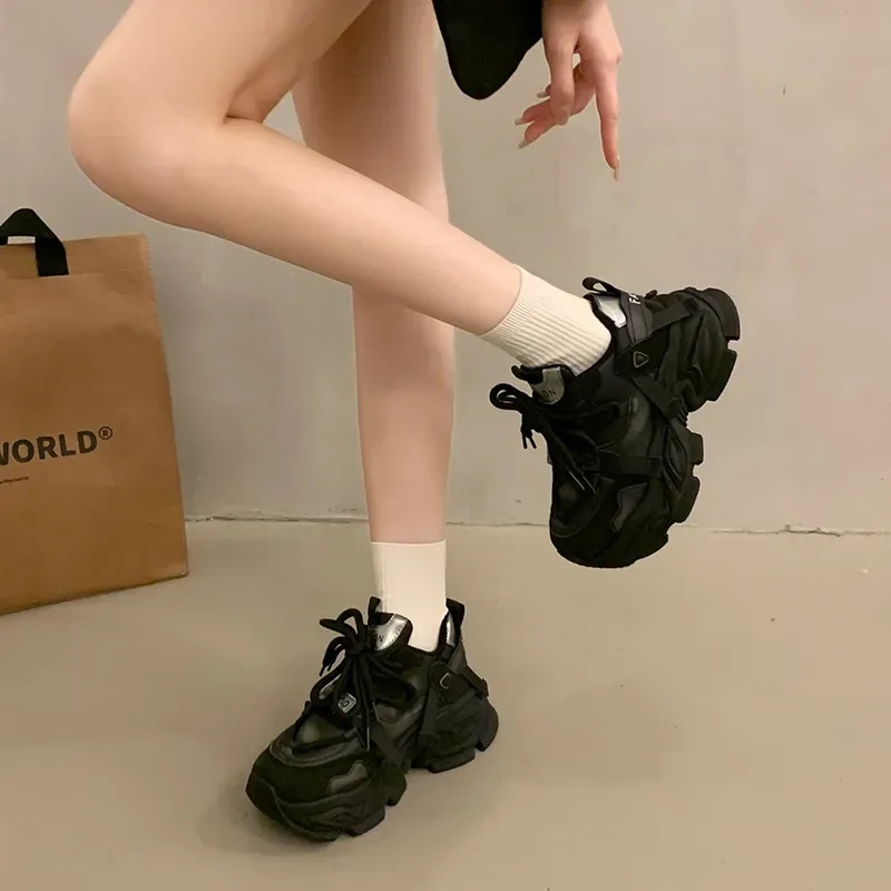 ABCYLM Cushioning, Slip Resistant, Impact Resistant Low Top Chunky Sneakers Women's-6