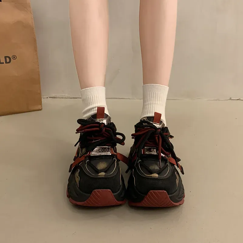 ABCYLM Cushioning, Slip Resistant, Impact Resistant Low Top Chunky Sneakers Women's-4