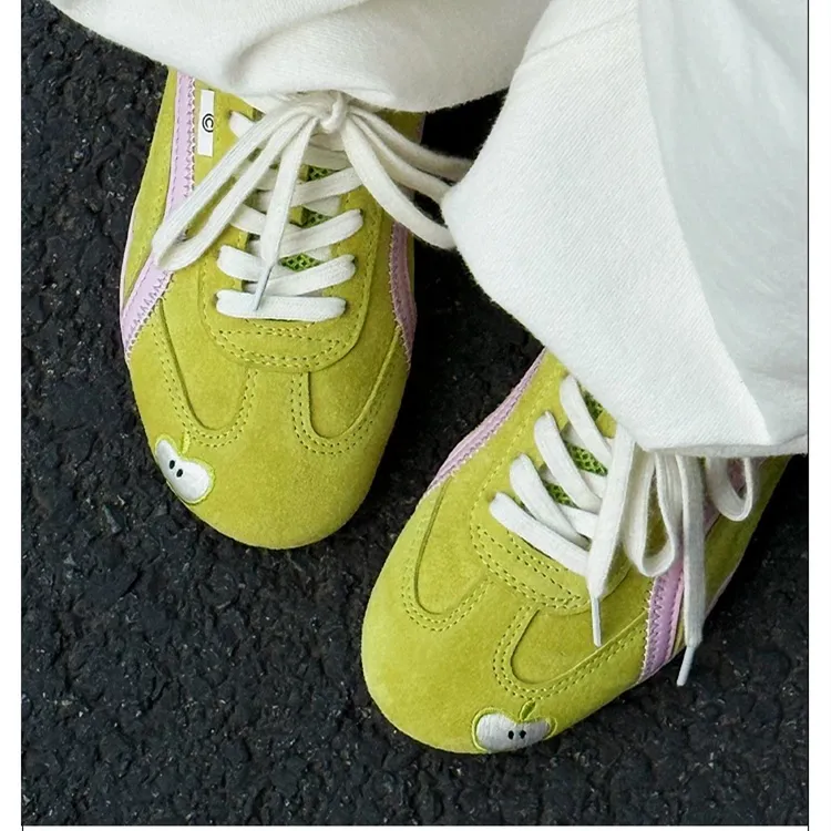 ABCYLM Cushioning, Slip Resistant, Lightweight Low Top Casual Shoes Women's Apple Green-3