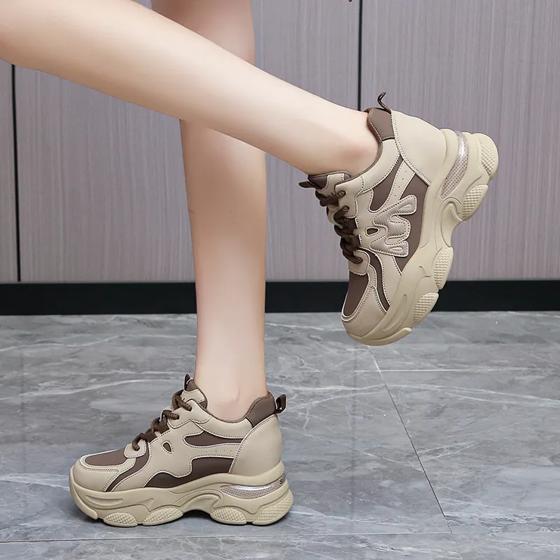 ABCYLM Non slip Lightweight Low Top Chunky Sneakers Women's-4