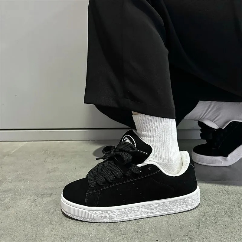 ABCYLM Low Top Skateboard Shoes Women's Black-2