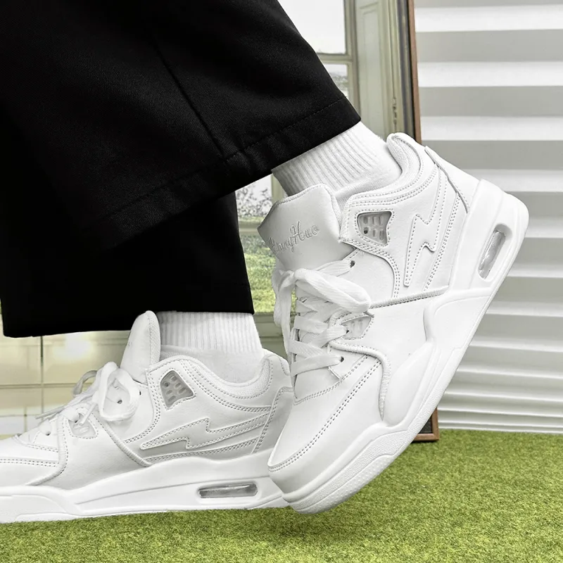 ABCYLM Thermal Slip Resistant Cushioning Impact Resistance Abrasion Resistant Low Top Skateboard Shoes Unisex All White-10
