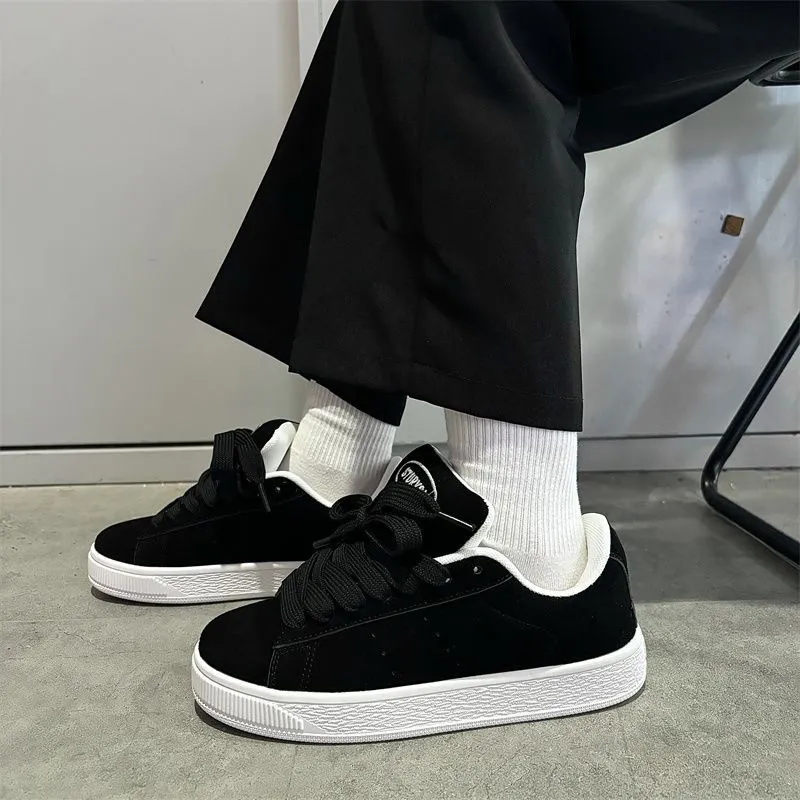 ABCYLM Low Top Skateboard Shoes Women's Black-4