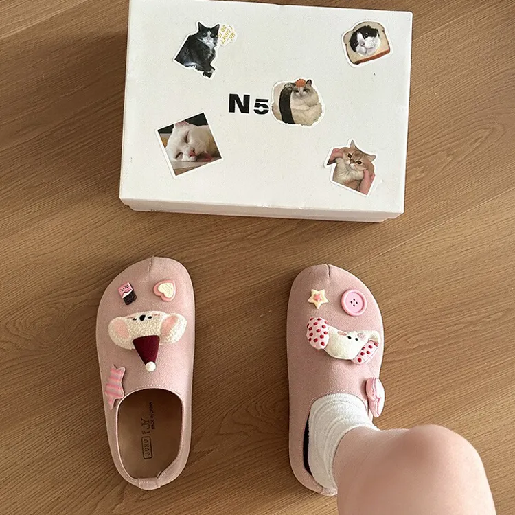 ABCYLM Quiet Abrasion Resistant Slip Resistant Wrap toe Slippers Women's Pink-6