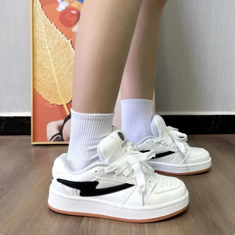 ABCYLM Slip Resistant Cushioning Low Top Skateboard Shoes Unisex White Natural Rubber-3